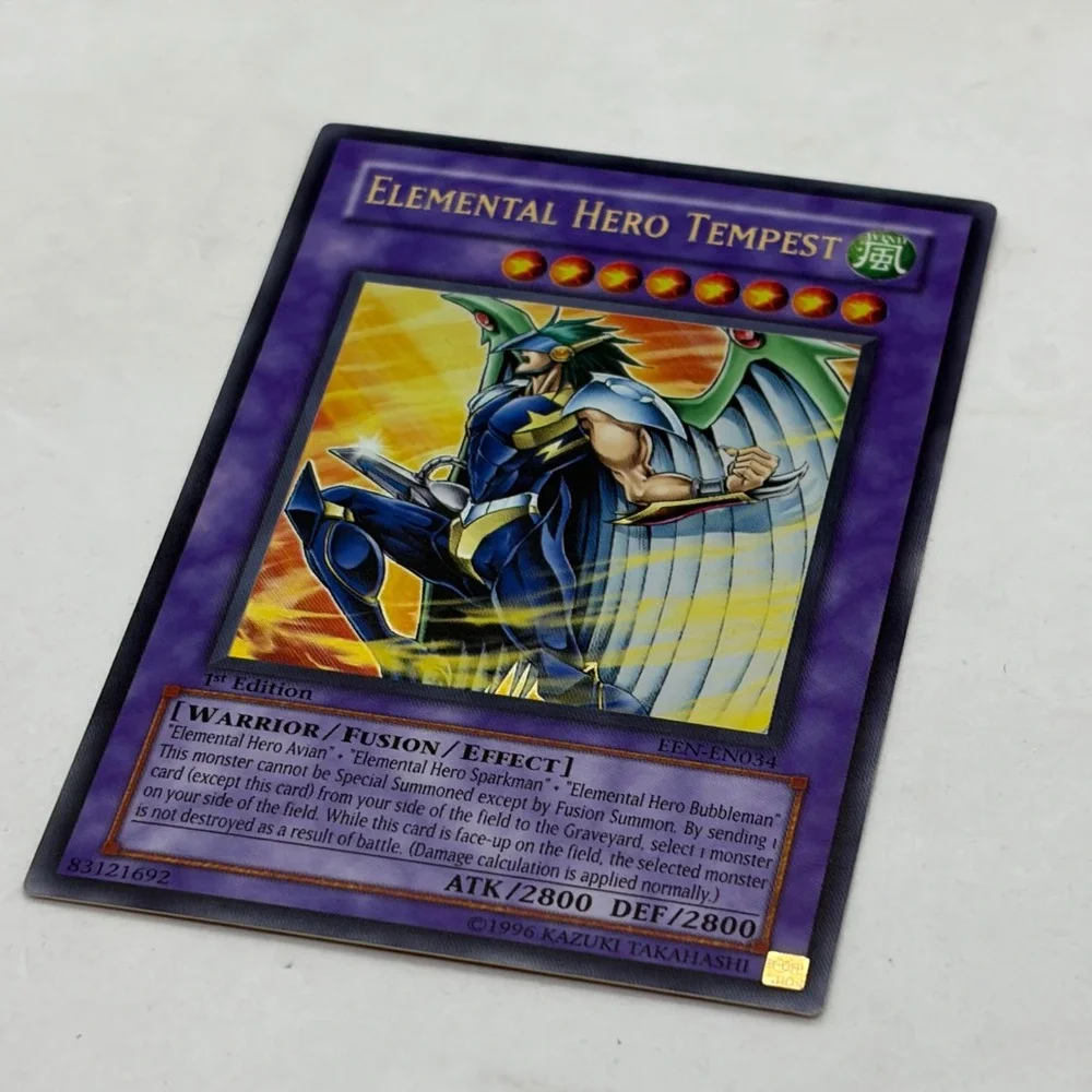 YuGiOh Elemental Hero Tempest 1st Edition Super Rare EEN-EN034 Fusion Monster